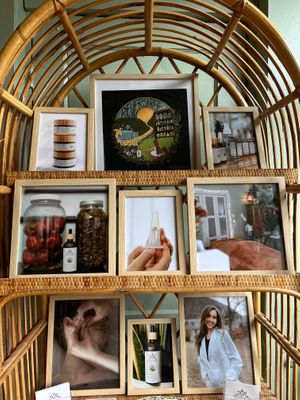 Cute display of her passion  at ReversaRose Organic Skincare in Shepherdstown