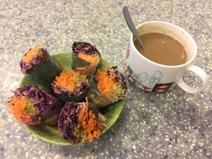 Signature rice paper rolls at Veggie Mama in Kowloon