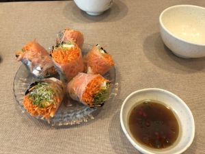 Paper rice roll at Veggie Mama in Kowloon