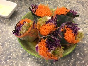 Rice paper rolls at Veggie Mama in Kowloon