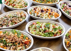 Gluten-Free Grain Bowls: Choose any of our global flavors on a base of warm protein-rich grains (brown rice, quinoa, sorghum). at worldFLATS - Montclair in Montclair