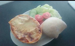 Lasagne  at Animals in Need Sanctuary Vegan Cafe in Wellingborough