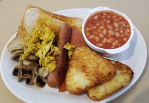 Full breakfast at Animals in Need Sanctuary Vegan Cafe in Wellingborough