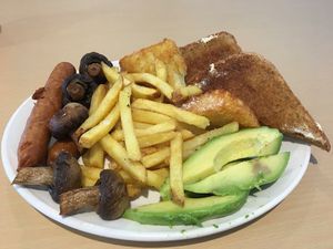 My requested breakfast  at Animals in Need Sanctuary Vegan Cafe in Wellingborough