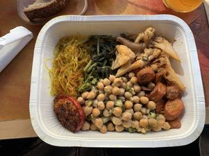 This plate cost me 16 euros but was so delicious  at Cibó Vegan Food in Milan