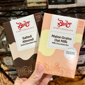 Vegan chocolate bars from Bixby & Co. at Maine Homestead Market in Lyman