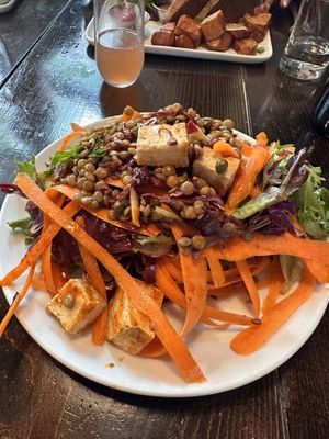 Carrot lentil salad with tofu   at GROW Café + Bistro in Saugatuck