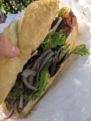 Pesto sub at Buds in Salt Lake City