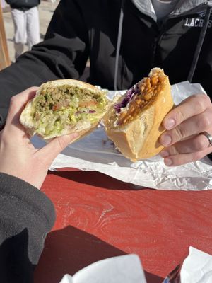 Pesto & Buffalo! Bud’s is a fav restaurant of our for sure!! We rotate between these two and the Philly sandie😄  at Buds in Salt Lake City