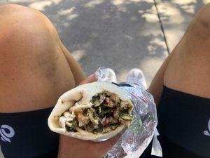 Pesto wrap with cheese! at Buds in Salt Lake City