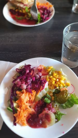 Salad from the salad bar at Fröjas Sal in Uppsala
