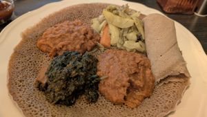 Ethiopian Mix Plate at Fröjas Sal in Uppsala