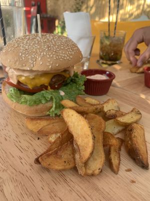 Burger  at Loco Vegan Beach Bar in Crete