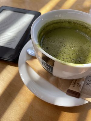 matcha latté  at Loco Vegan Beach Bar in Crete