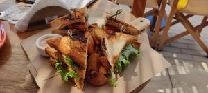 Club sandwich at Loco Vegan Beach Bar in Crete