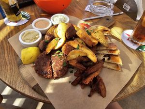 Mezze plate at Loco Vegan Beach Bar in Crete