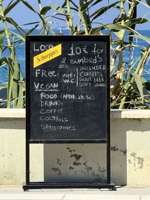 to the beach  at Loco Vegan Beach Bar in Crete