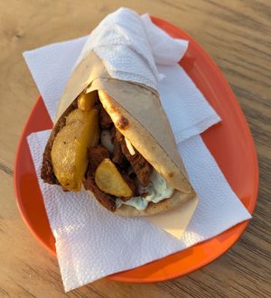 Pita Gyros at Loco Vegan Beach Bar in Crete