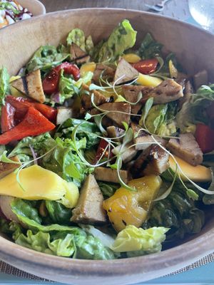 Thai inspired mango salad with seitan  at Pau de Lume in Funchal