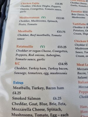 Vegetarian labelled , but not vegan at Kensington Creperie in South West London