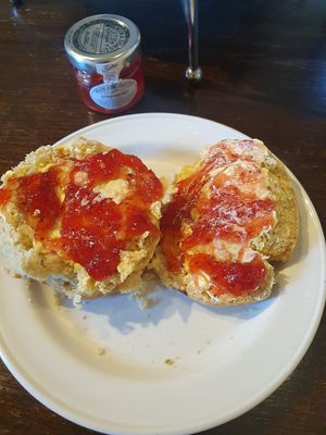 Scones at Last Drop Village Hotel & Spa in Bolton
