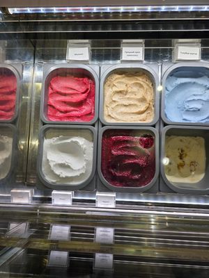 Raspberry, coconut, black berry, walnut is vegan at Umami in Almaty