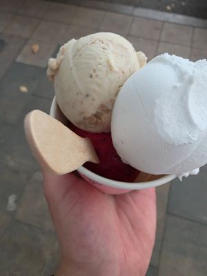 Black berry, coconut, walnut at Umami in Almaty