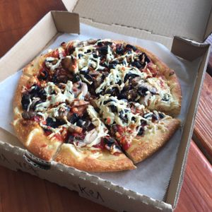 5 Veggie Pizza - you create it. Smells and tastes great. at Plant Based Pizza in San Jose