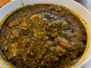 Gormeh Sabzi (made with meat, must ask them to cook separately and not just pull meat pieces out) at Bonu Resturan in Dushanbe