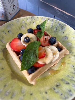Berry waffle   at Panela & Co in Madrid