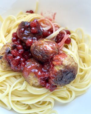 I ordered semi-finished "meatballs" and berry sauce (IKEA style) from Aygi and cooked it at home, soooo good! Highly recommend! at Aygi in Yerevan