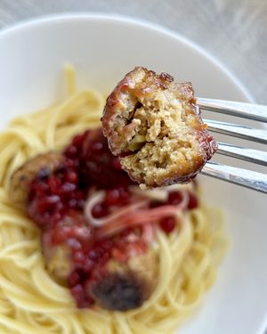 I ordered semi-finished "meatballs" and berry sauce (IKEA style) from Aygi and cooked it at home, soooo good! Highly recommend! at Aygi in Yerevan