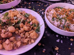 Cauliflower galbi and friend rice at Tae Tae Tae (태태태) in Busan