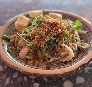 Vegan Pad Thai is beautiful and delicious !  at Tae Tae Tae (태태태) in Busan