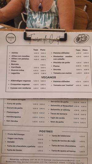 Daily extra vegan options at Mocka Tomares in Tomares