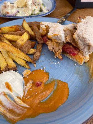 Serranito vegano riquísimo (perdón por la foto, lo devoré)  at Mocka Tomares in Tomares