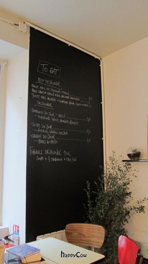 Chalkboard food menu at Tuck shop. at Tuck Shop in Paris