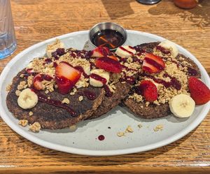Vegan gluten-free pancakes at Morning Shift in Kennesaw