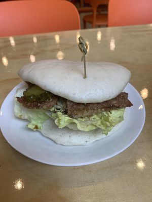 Huge bao bun   at Joyve Cafe in Auckland