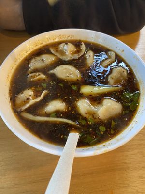 Wontons with soup  at Joyve Cafe in Auckland