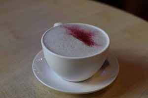 Black sesame latte at Joyve Cafe in Auckland
