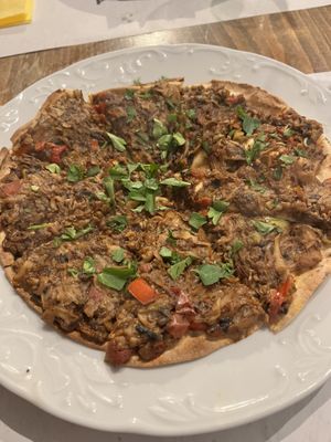 Amazing- pita with mushrooms on the top   at Lola in Crete