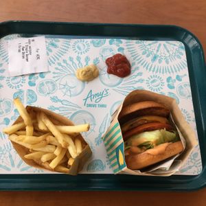 Amy’s burger and fries  at Amy's Drive Thru in Thousand Oaks
