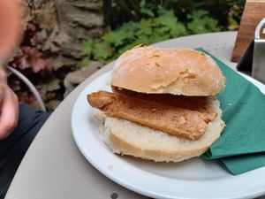 Breakfast bap (mind it ;-p ) at Lucy's Tearoom  in Stow-on-the-wold