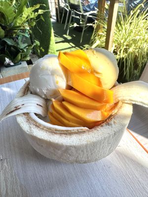 Coconut, Mango, and Thai Tea w Mango, No Condense Milk  at Coco Bomb in San Diego