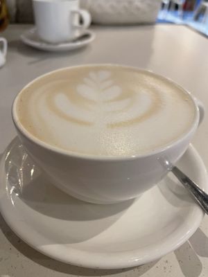 Almond milk chai latte.  at Franziska in Budapest