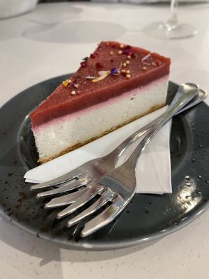 Vegan cheese cake.  at Franziska in Budapest
