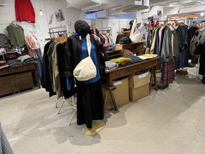 Clothes section.  at Mumokuteki Goods & Wears in Kyoto