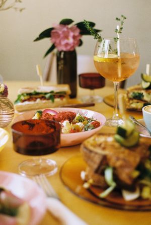 Boozy brunch with our Thyme Vermouth Tonic or Prosecco at Harvest  in Berlin