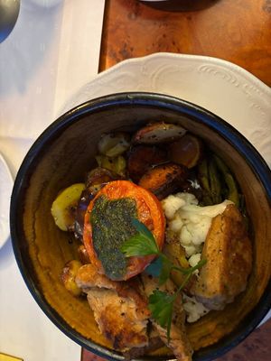 Tender seitan and veggies at Die Sonnenuhr in Zeltingen